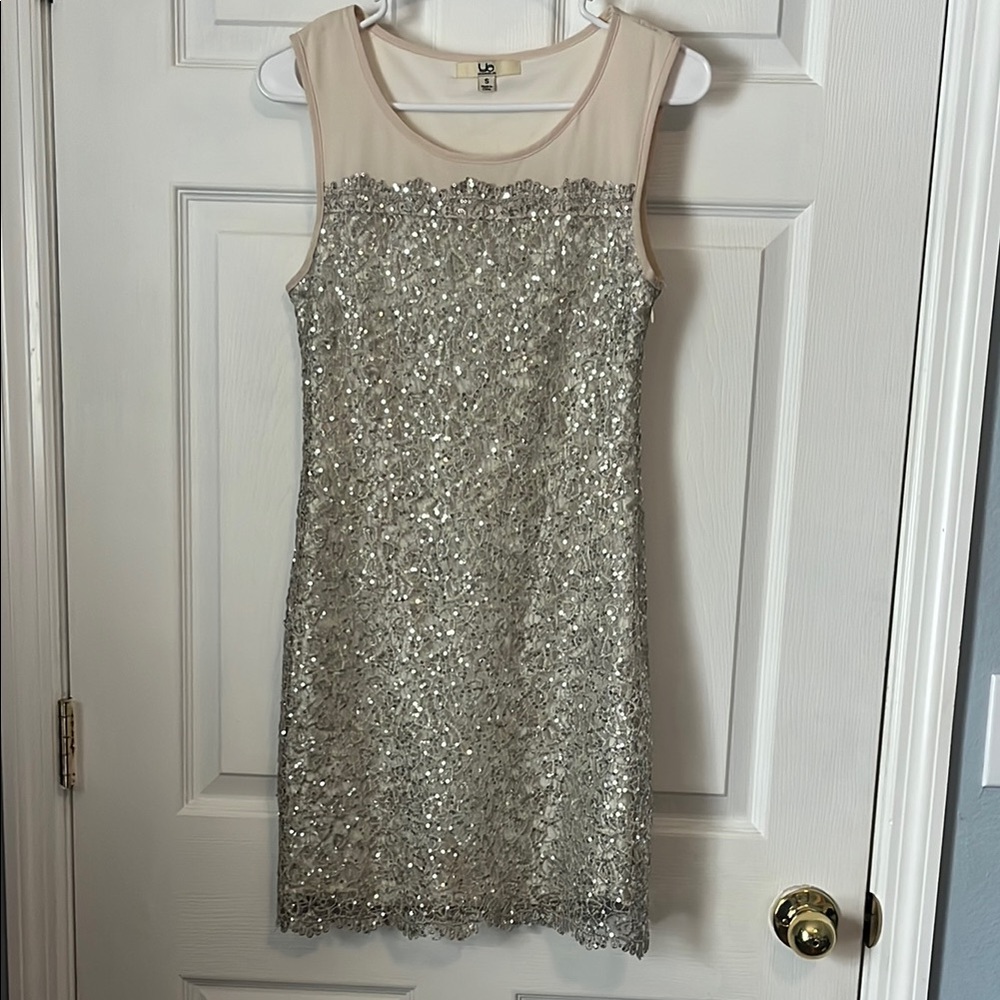 Silver Sequin Dress - Size Small